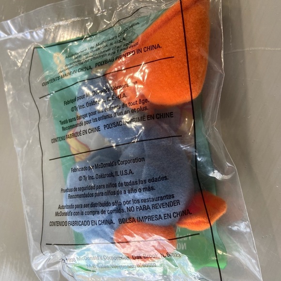 1998 Ty Teenie Beanie Baby #8 Scoop McDonalds Toy error OakBrook Tag 1993 - Picture 4 of 6